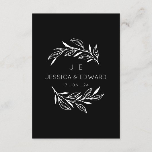 QR Code Capture Wedding Fotos Black Chic Moderne (Rückseite)