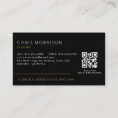 QR Code Carpenter Carpentry Contractor Visitenkarte (Rückseite)