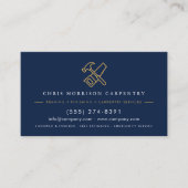 QR Code Carpentry Home Improvement Hammer Saw Visitenkarte (Vorderseite)