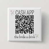 QR Code CASH APP Bridge a Drink Junggeselinnen-Abs Button (Vorderseite)