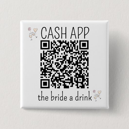 QR Code CASH APP Bridge a Drink Junggeselinnen-Abs Button (Vorderseite)