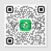 QR-Code-Cash-App-Magnet Magnetkarte (Vorderseite)