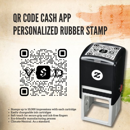 QR Code Cash App Personalisierte Briefmarke aus Ka Permastempel