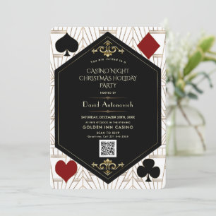 QR-Code Casino Nacht Poker Weihnachtsfeier Einladung