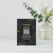 qr code Celestial Crescent Moon Gold Wedding Begleitkarte (Stehend Vorderseite)