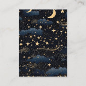 qr code Celestial Midnight Blue Stars Moon Wedding Begleitkarte (Rückseite)