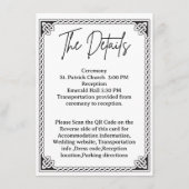 QR Code Celtic Frame Wedding Details  Begleitkarte (Vorderseite)