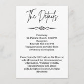 QR Code Celtic Knotwork Arrow Wedding Details  Begleitkarte (Vorderseite)