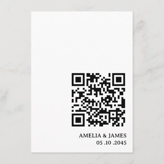 QR Code Celtic Knotwork Arrow Wedding Details  Begleitkarte (Rückseite)