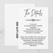 QR Code Celtic Knotwork Arrow Wedding Details  Begleitkarte (Vorne/Hinten)