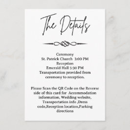 QR-Code Celtic Knotwork Pfeil Hochzeitsdetails Begleitkarte