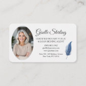 QR Code Certified Notary Public Navy Blue Visitenkarte (Vorderseite)