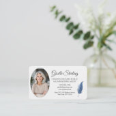 QR Code Certified Notary Public Navy Blue Visitenkarte (Stehend Vorderseite)