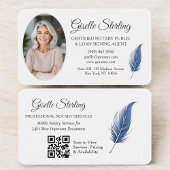 QR Code Certified Notary Public Navy Blue Visitenkarte