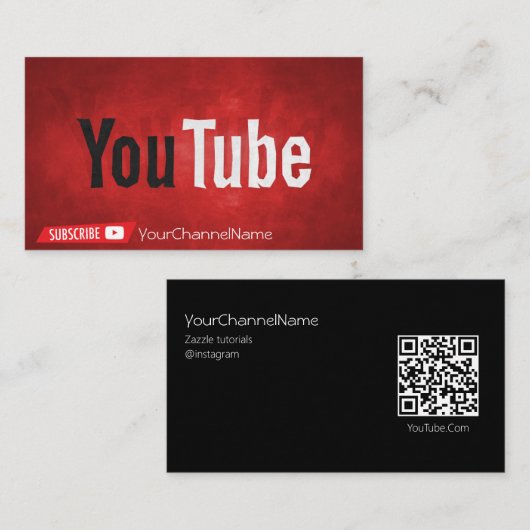 Qr-Code | Channel-Werbekarte Visitenkarte (Vorne/Hinten)