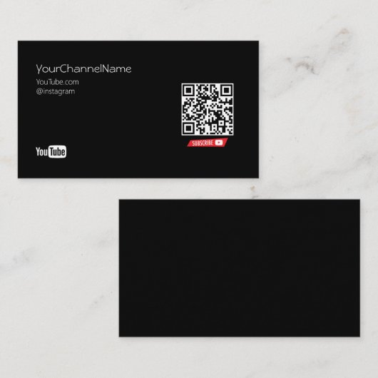 QR-Code | Channel-Werbekarte Visitenkarte (Vorne/Hinten)