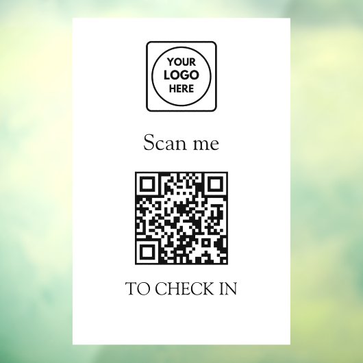 QR Code Check-In | Business Logo Display Sign Fensteraufkleber (Blatt 3)
