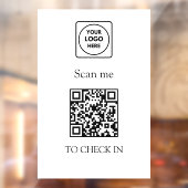 QR-Code Check-In | Firmenschild mit Logo Fensteraufkleber (Blatt 2)