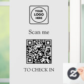QR-Code Check-In | Firmenschild mit Logo Fensteraufkleber (Zuhause)