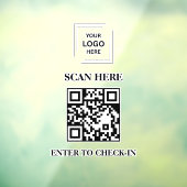 QR-Code-Check-in-Geschäftslogo-Fensteraufkleber Fensteraufkleber (Blatt 3)