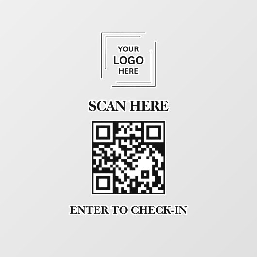 QR-Code-Check-in-Geschäftslogo-Fensteraufkleber Fensteraufkleber (Blatt)