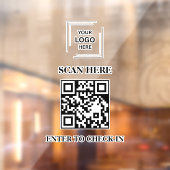 QR-Code-Check-in-Geschäftslogo-Fensteraufkleber Fensteraufkleber (Blatt 2)