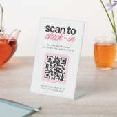 QR-Code-Check-in-Schild für Geschäftsbereiche auf  Sockelschild (In SItu)