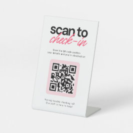 QR-Code-Check-in-Schild für Geschäftsbereiche auf  Sockelschild