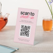 QR-Code-Check-in-Tischschild für Unternehmen Sockelschild (In SItu)