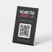 QR-Code-Check-in-Tischschild für Unternehmen Sockelschild (Vorderseite)