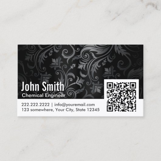 QR Code Chemieingenieur-Visitenkarte für Ornamente Visitenkarte (Vorderseite)