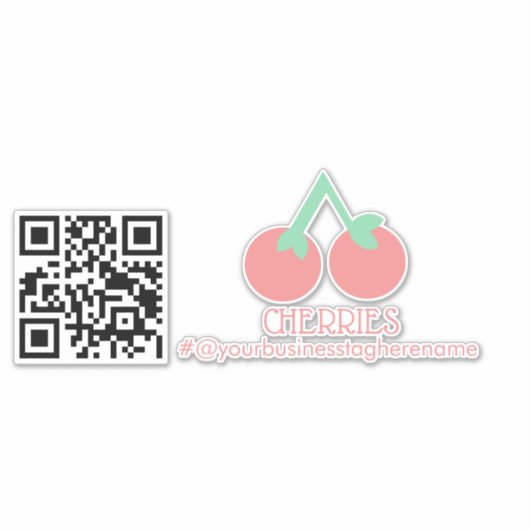 QR Code Cherries Firmenname Auto Decal Aufkleber (Vorderseite)