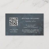 Qr-Code | Cherry Blossom Dark Floral Visitenkarte (Rückseite)