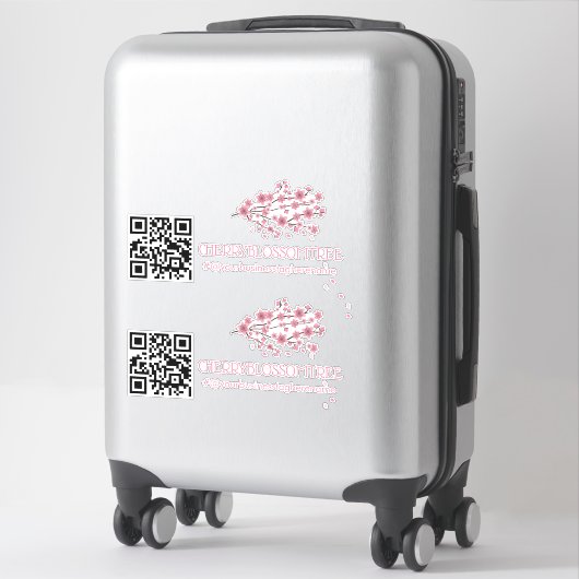 QR Code Cherry Blossom Firmenname Auto Decal Aufkleber (Koffer)