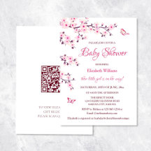 QR-Code | Cherry Blossom | Girl Baby Dusche