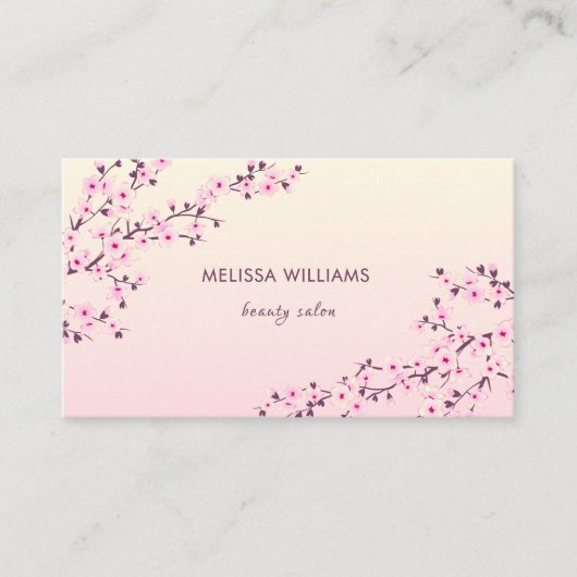 QR Code | Cherry Blossom Pink Visitenkarte (Vorderseite)