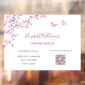 QR-Code | Cherry Blossom Pink White Fensteraufkleber (Blatt 2)