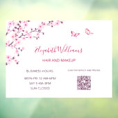 QR-Code | Cherry Blossom Pink White Fensteraufkleber (Blatt 3)