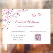 QR-Code | Cherry Blossom Pink White Fensteraufkleber (Blatt 2)