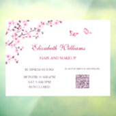 QR-Code | Cherry Blossom Pink White Fensteraufkleber (Blatt 3)