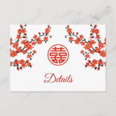 QR-Code | Cherry Blossom Red White Chinese Wedding Begleitkarte (Vorderseite)