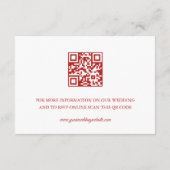 QR-Code | Cherry Blossom Red White Chinese Wedding Begleitkarte (Rückseite)
