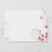 QR Code Cherry Blossom Wedding RSVP Karte (Rückseite)