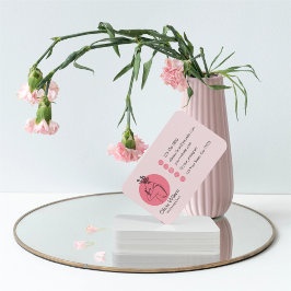 QR Code Chic Feminine Pink Visitenkarte