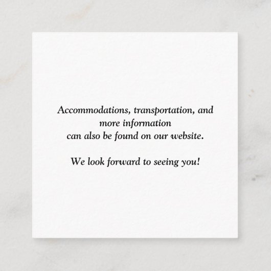 QR Code Chic Script Hochzeit Begleitkarte (Rückseite)