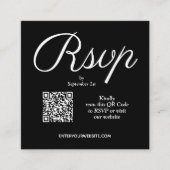 QR Code Chic Script Hochzeit Begleitkarte (Vorderseite)