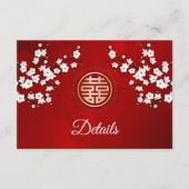 QR-Code | Chinesische Hochzeit mit weißem Kirschbl Begleitkarte (Vorderseite)
