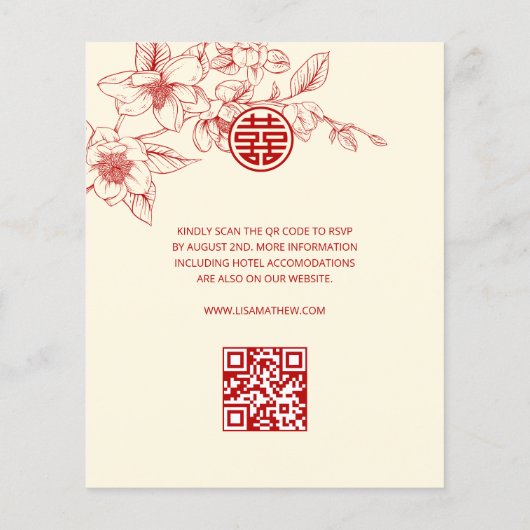 QR-Code | Chinesische Hochzeit von Magnolia (Rückseite)