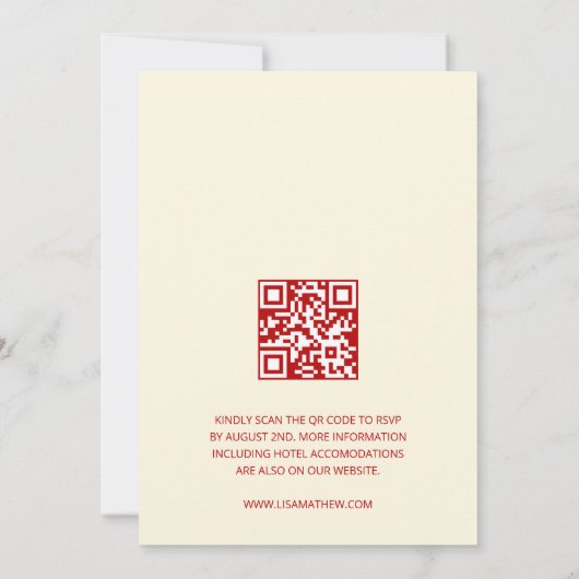 QR-Code | Chinesische Hochzeit von Magnolia Einladung (Rückseite)