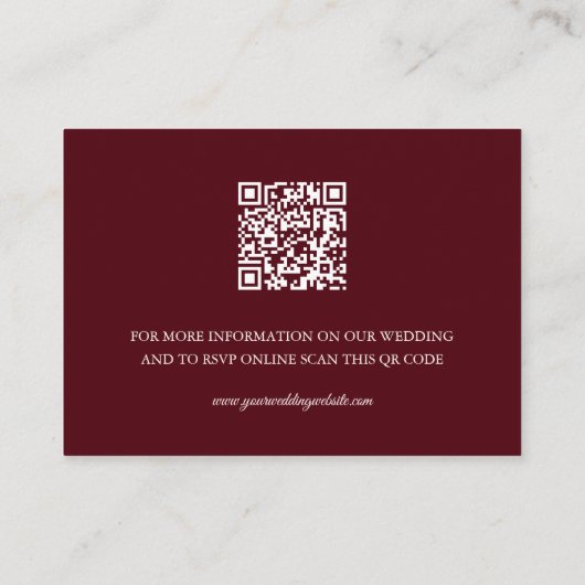 QR-Code | Chinesische Hochzeitsstimmung rosa Detai Begleitkarte (Rückseite)